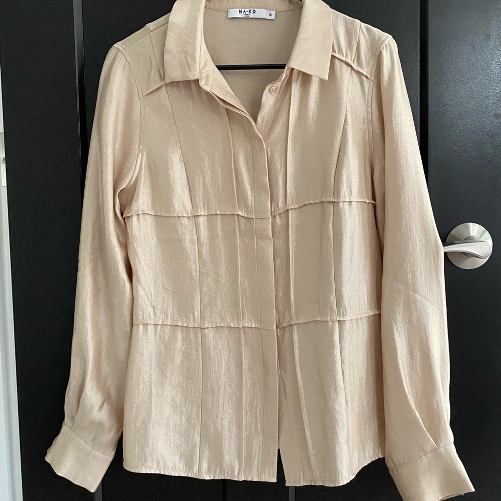 Shiny Button Down Blouse